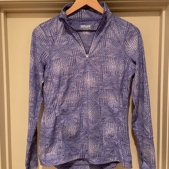 KIRKLAND SIGNATURE Periwinkle Blue Half Zip Running Shirt size S - Picture 1 of 4